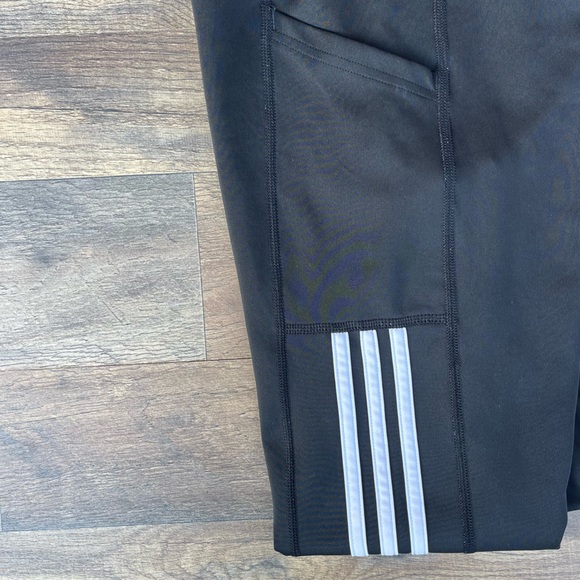 Adidas Climalite Black Leggings with White Stripes Medium - Picture 6 of 7